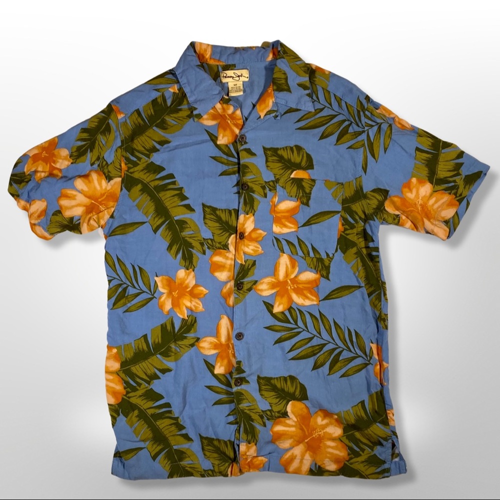 panama jack hawaiian shirt blue/orange/green